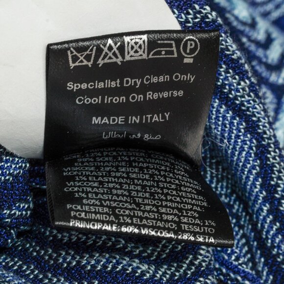 Mary Katrantzou PF/16 Swisher Blue Sleeveless Wavy Print Knit Dress - Picture 9 of 12